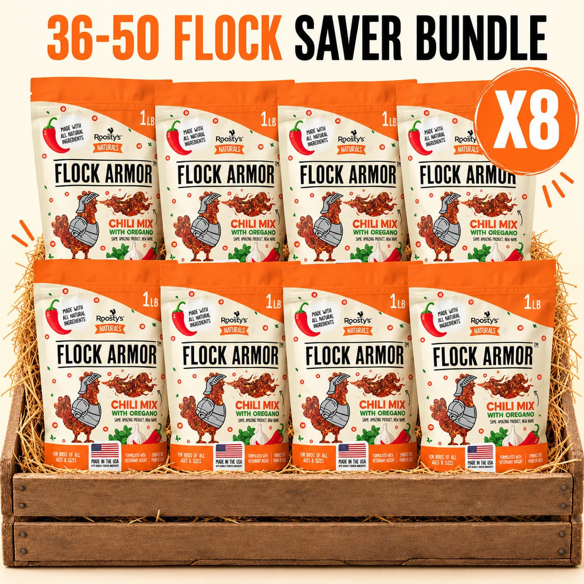 36-50 Flock Size - Daily Worm Defense + Gut Support Saver Bundle (8 Packs)